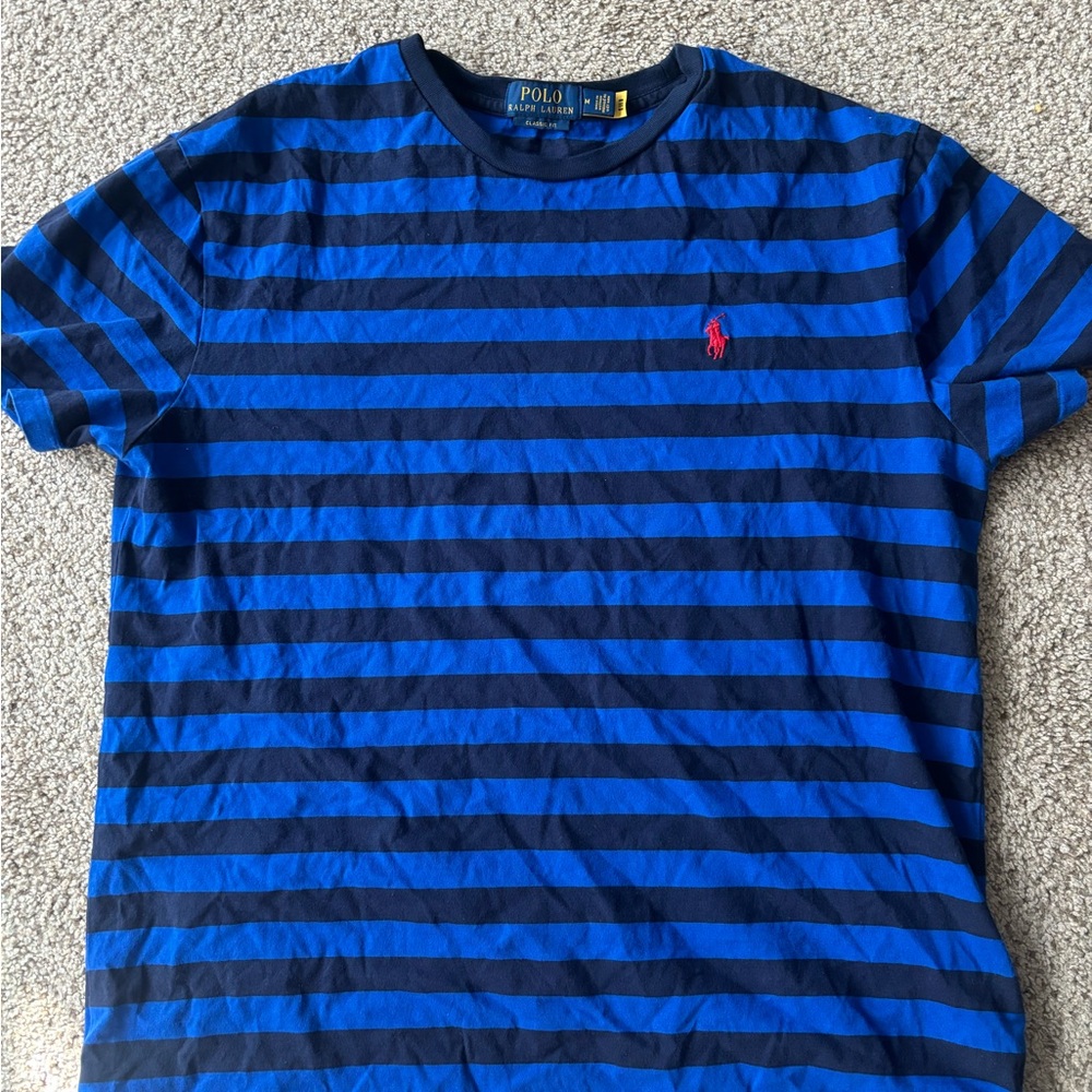 Polo by Ralph Lauren Men's Blue Striped Shirt